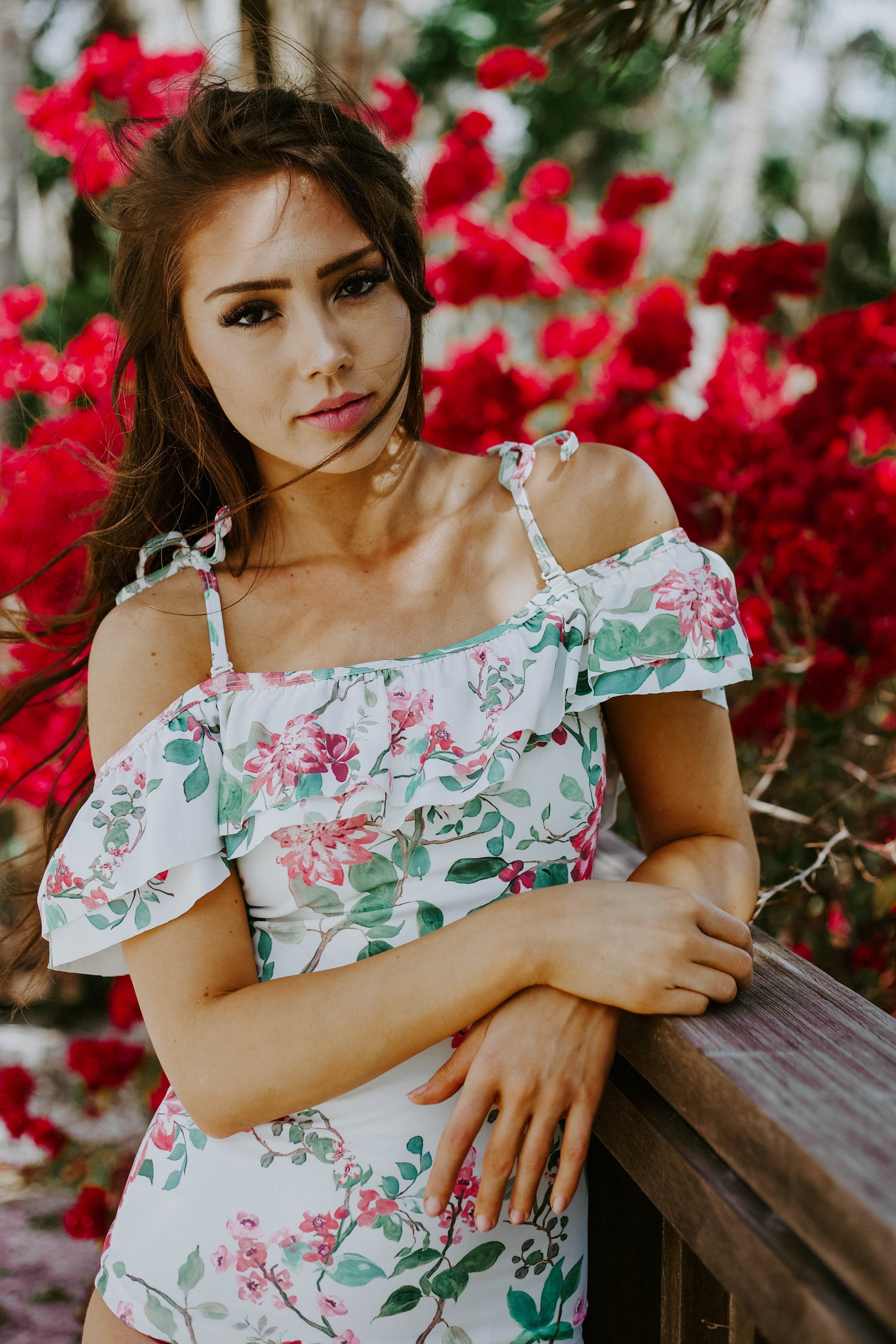 Off The Shoulder Double Ruffle Tankini Top - Dahlila Rose - FINAL SALE