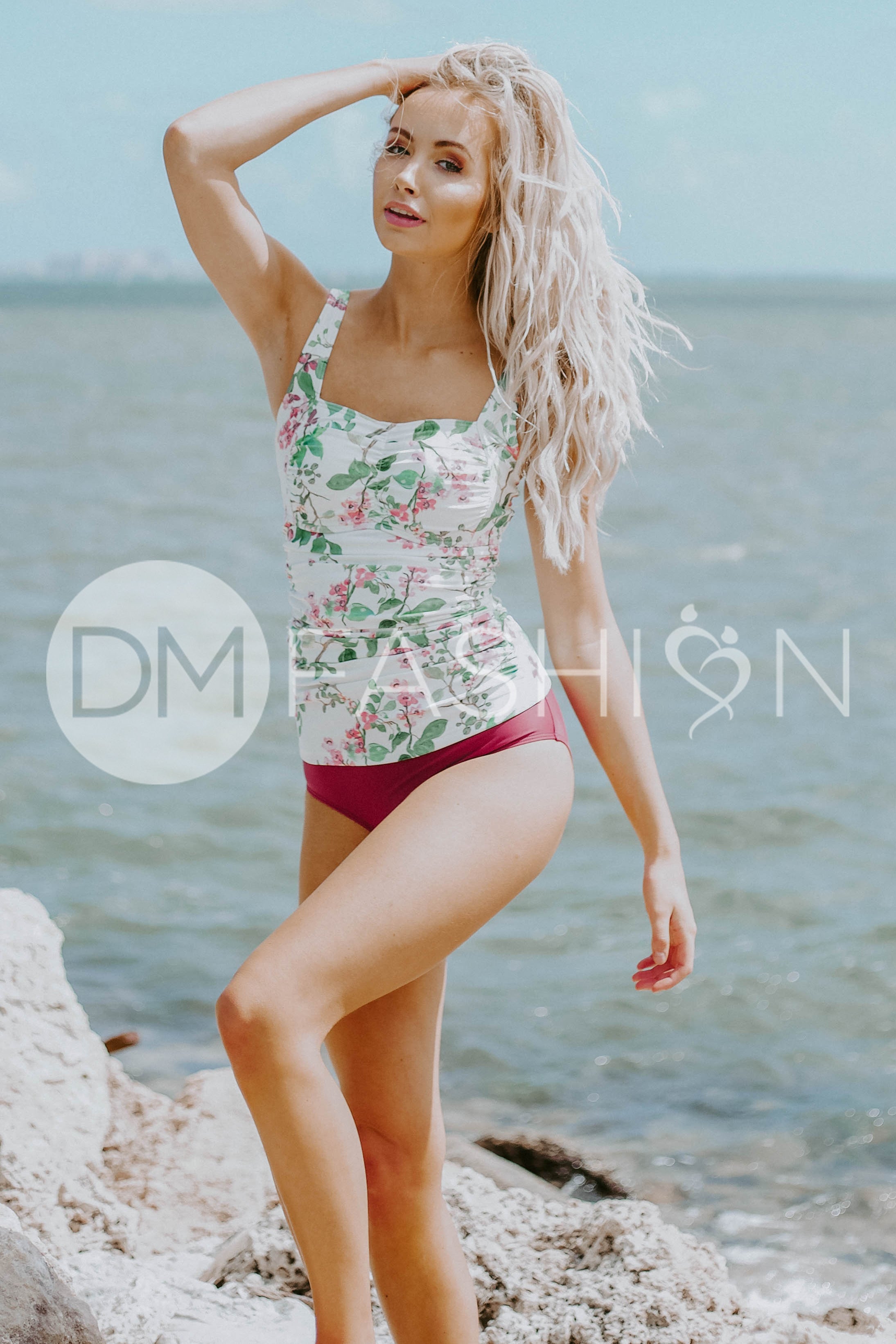 Sweetheart Ruched Tankini Top - Dahlila Rose - FINAL SALE - LOW STOCK