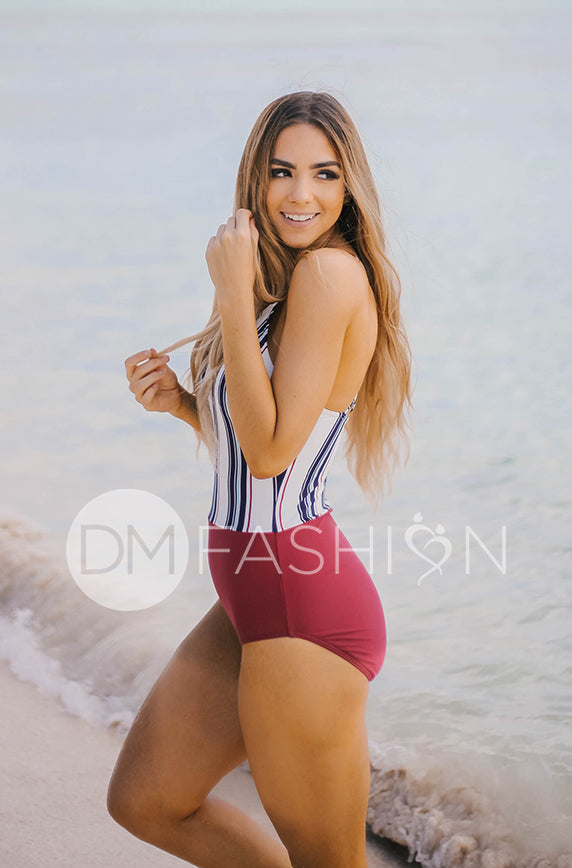 Sailor Back One Piece - American Stripes - FINAL SALE
