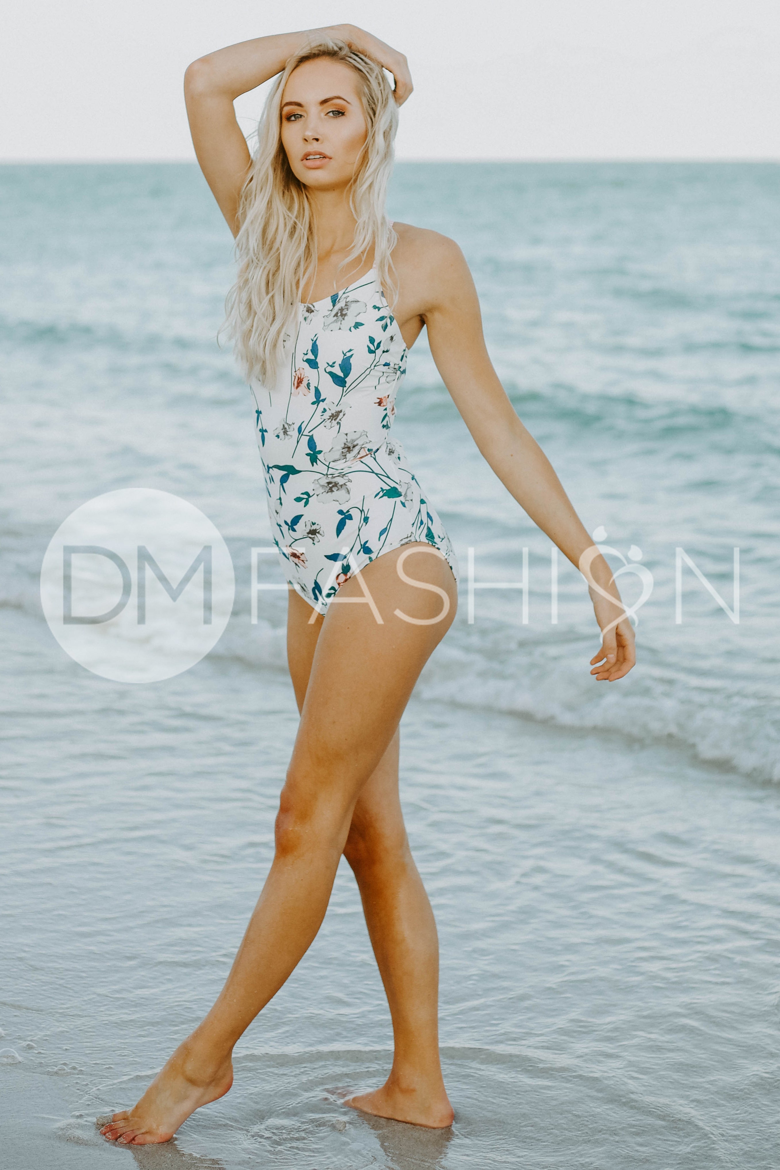 Lace Up One Piece - Dusty Pink Waterfall Stripes - FINAL SALE - LOW STOCK