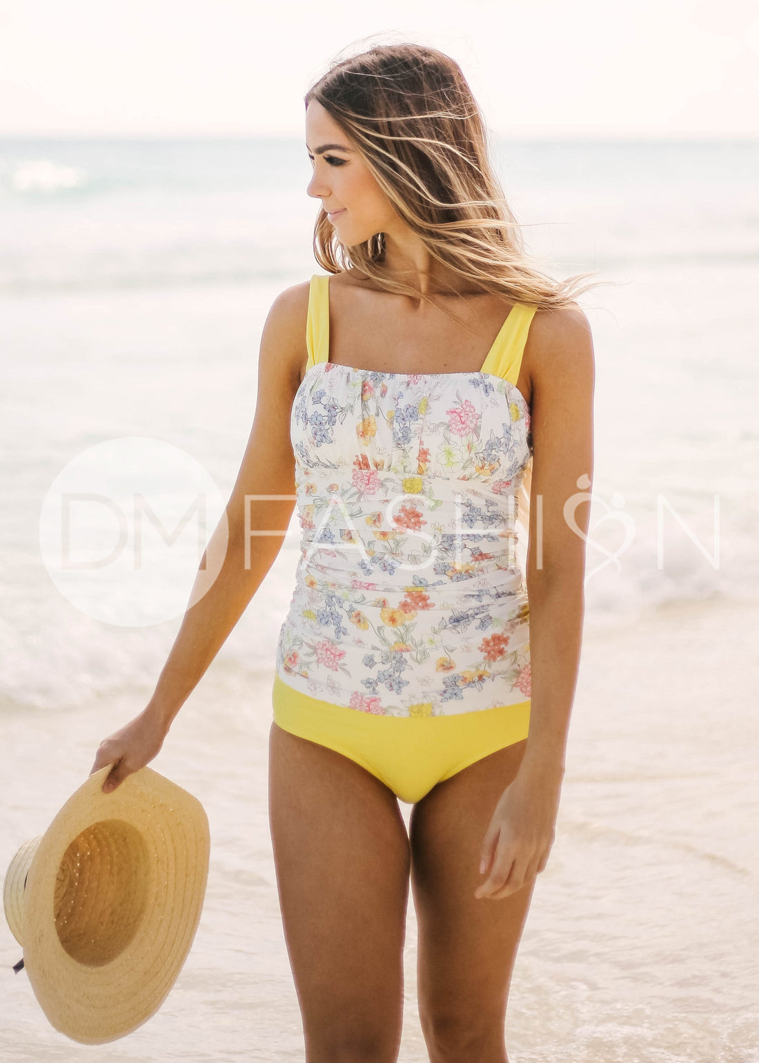 Ruched Square Tankini Top - Victorian Garden - FINAL SALE - LOW STOCK