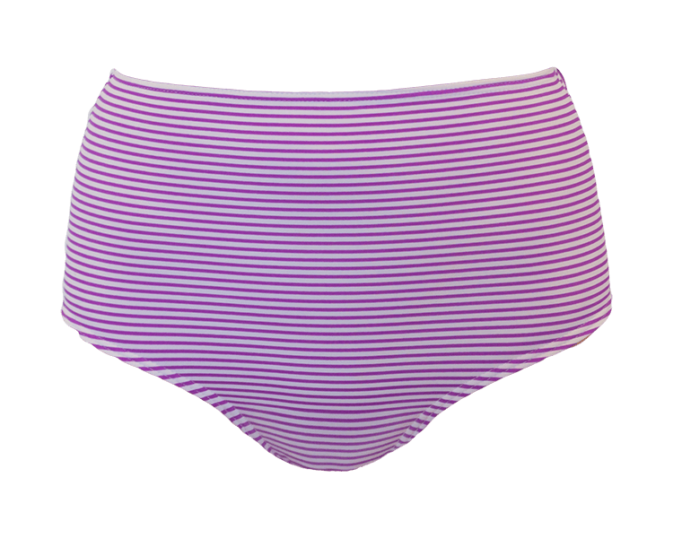 High Waist Bottom - Purple Stripe - FINAL SALE