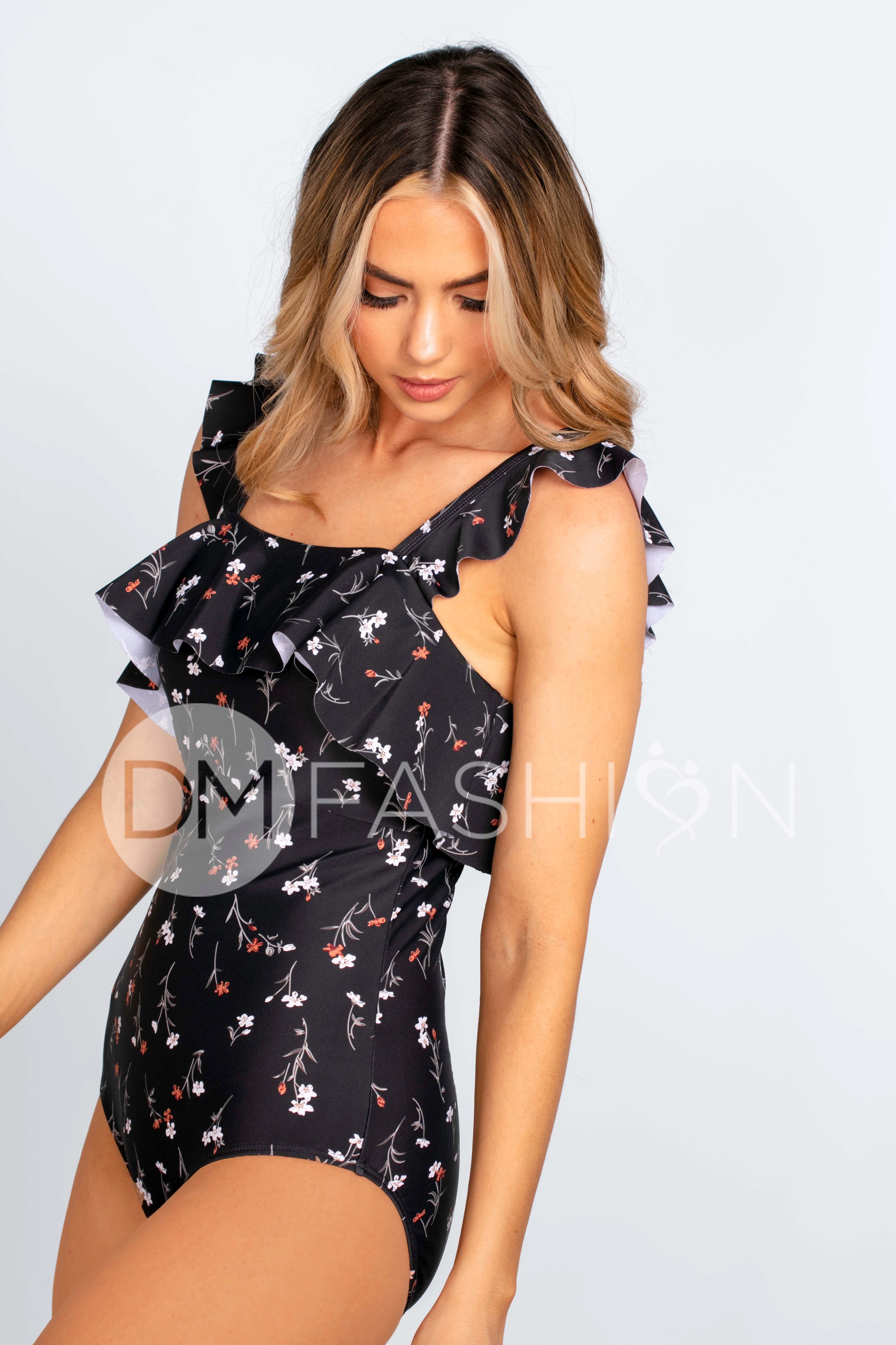 Waterfall One Piece - Midnight Blossoms