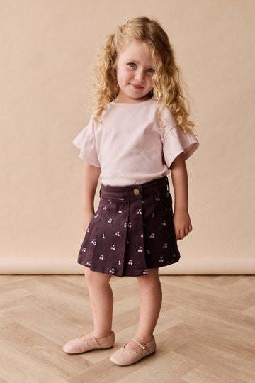 Chelsea Skirt - Cherry Love Plum Embroidery