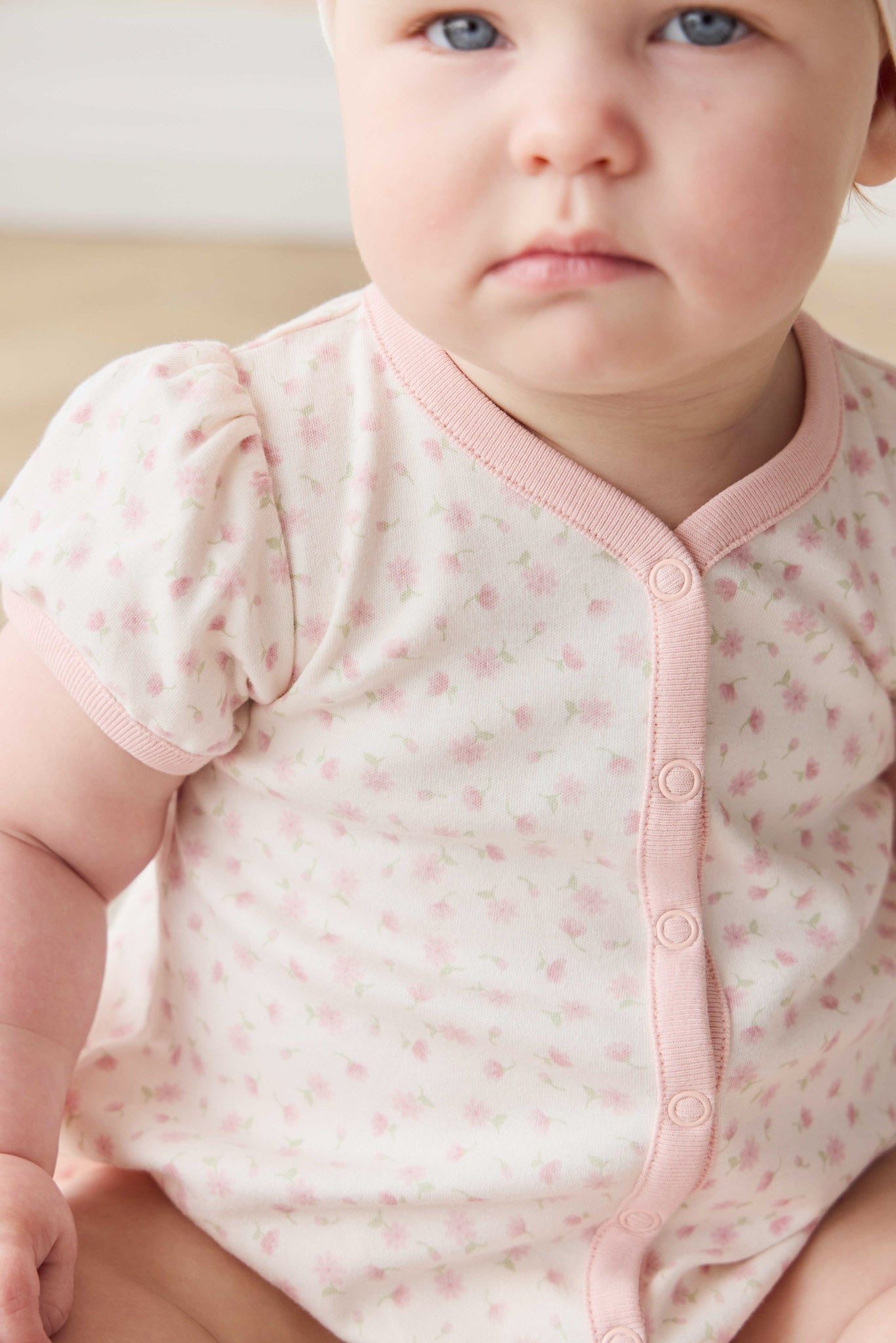 Organic Cotton Antoinette Playsuit - Victoria Blush