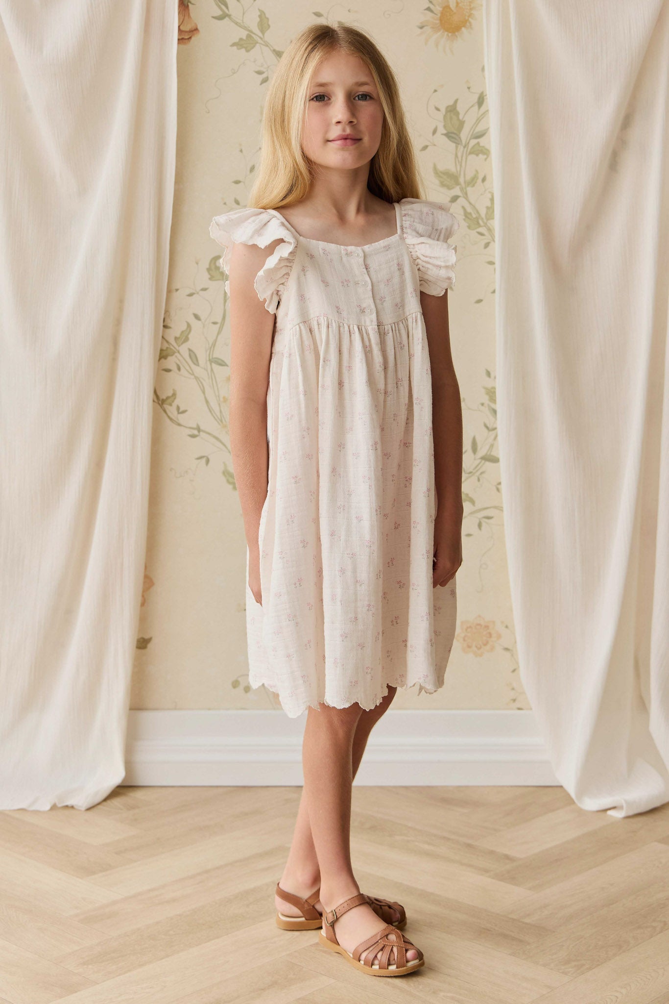 Organic Cotton Muslin Annalise Dress - Pauline Pink