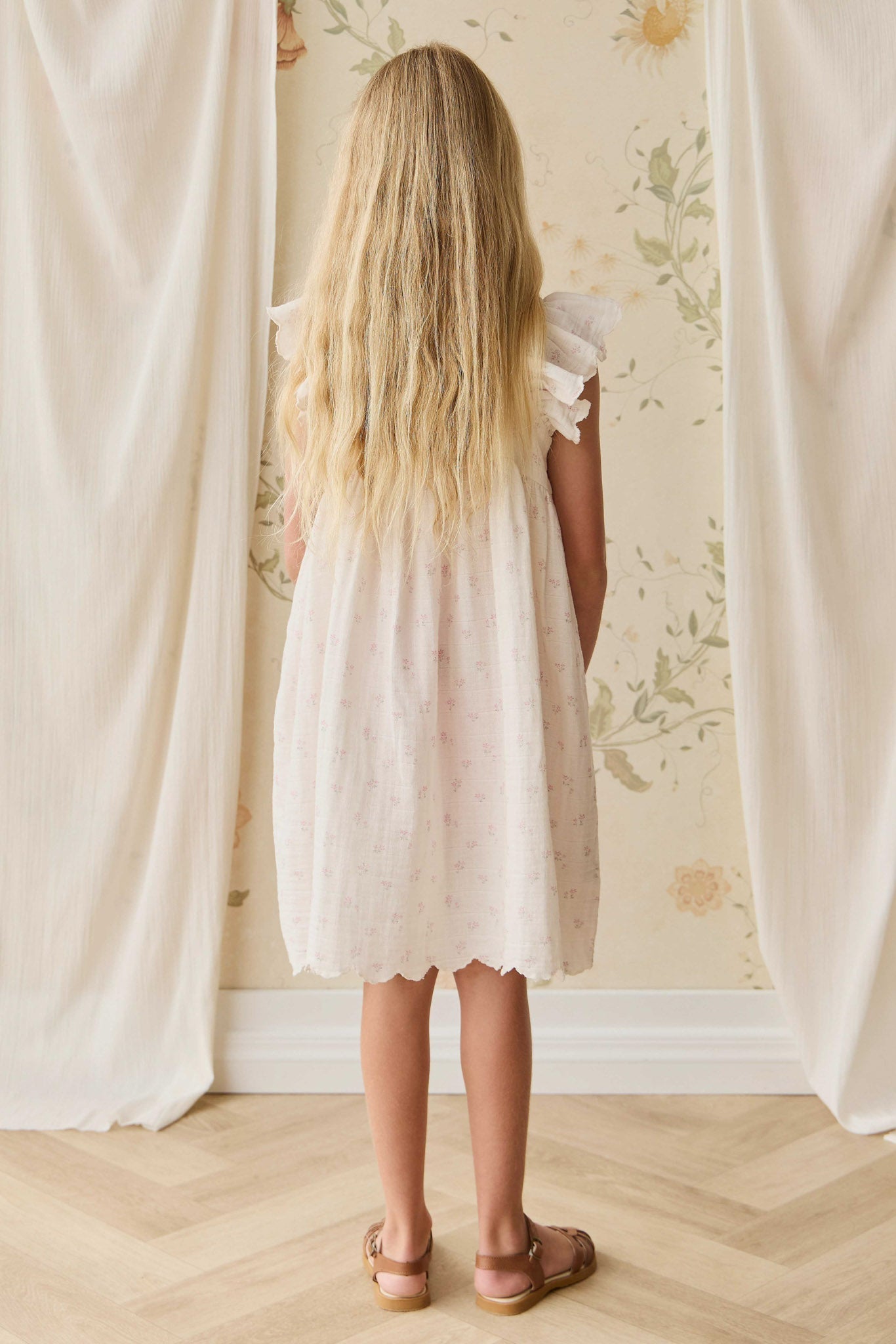 Organic Cotton Muslin Annalise Dress - Pauline Pink