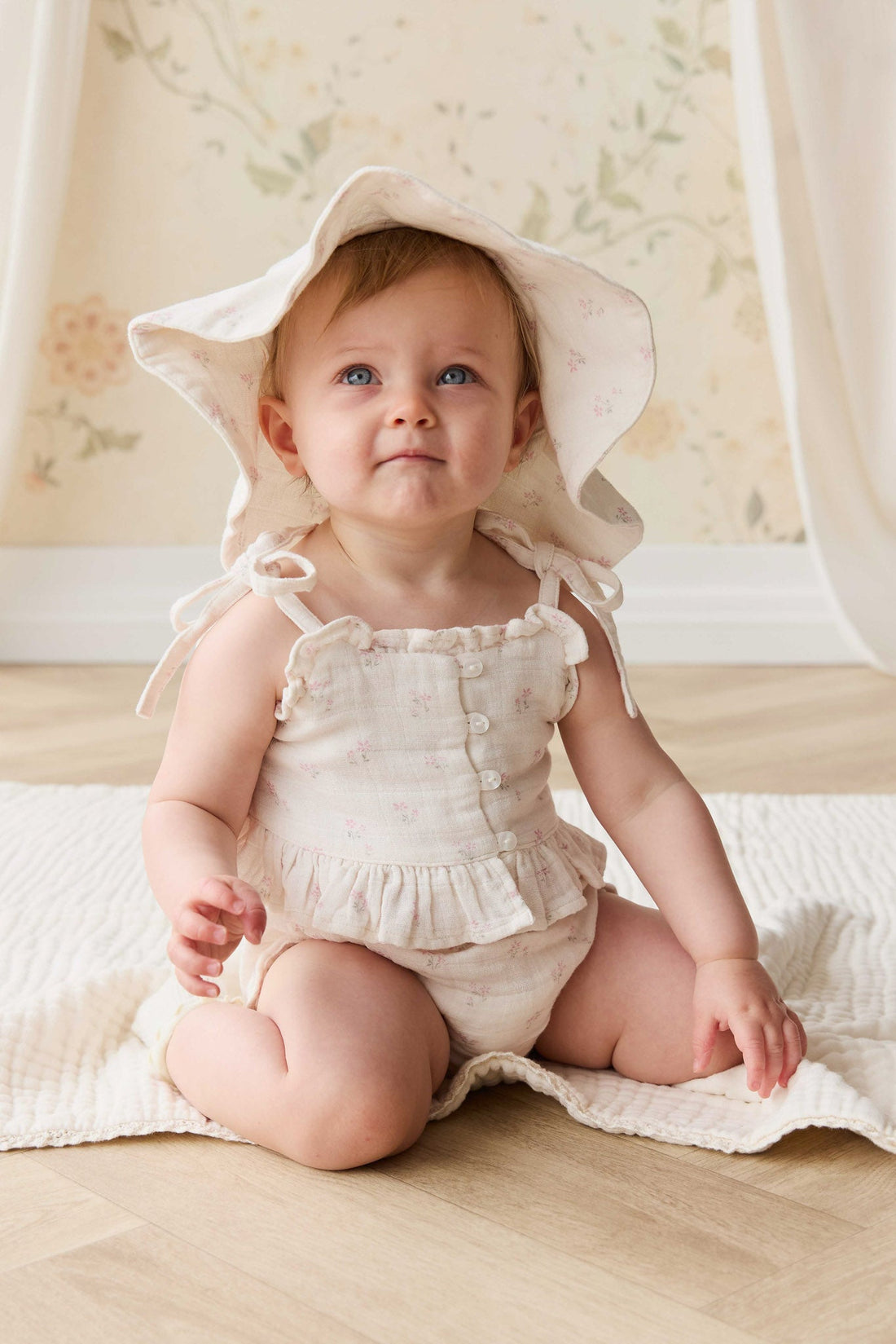 Organic Cotton Muslin Noelle Hat - Pauline Pink