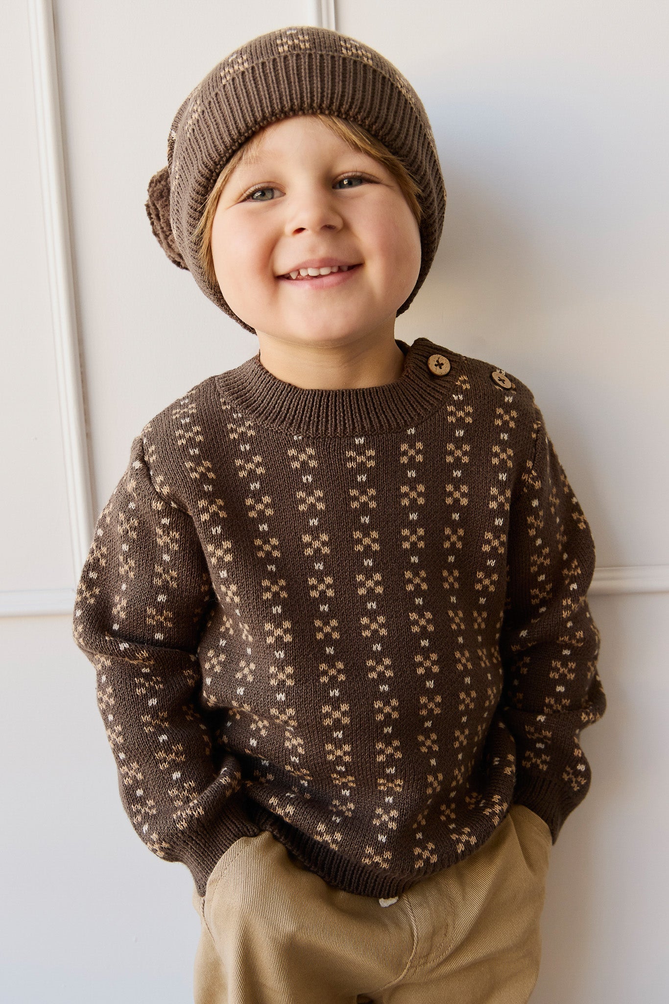 Bertie Knit Jumper - Fairisle Desert Palm