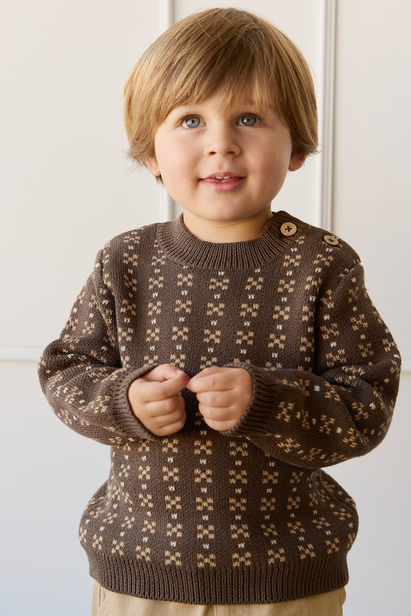 Bertie Knit Jumper - Fairisle Desert Palm