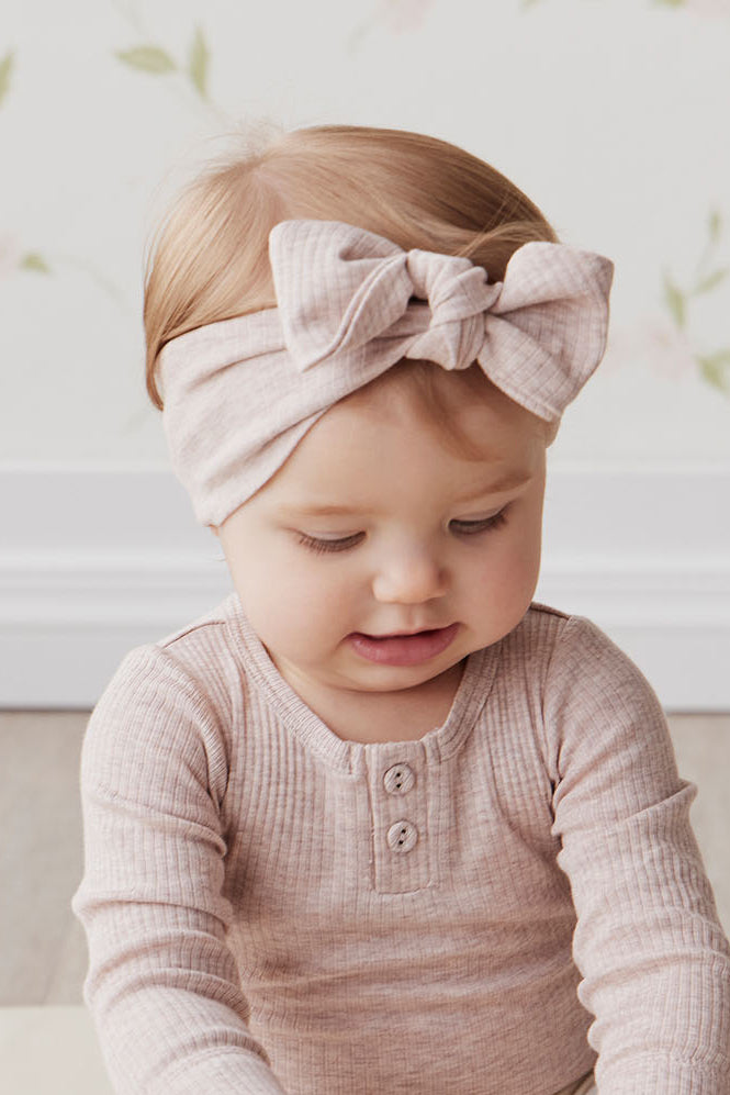 Organic Cotton Modal Headband - Powder Pink Marle