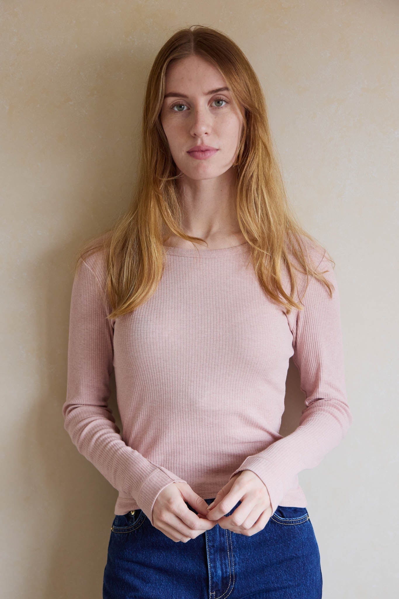 Organic Cotton Modal Womens Long Sleeve Top - Peony Marle
