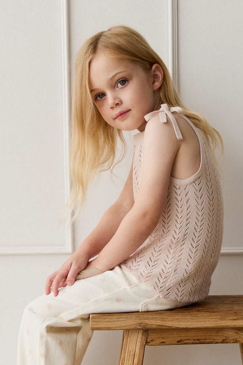 Aria Knitted Singlet - Dainty Pink