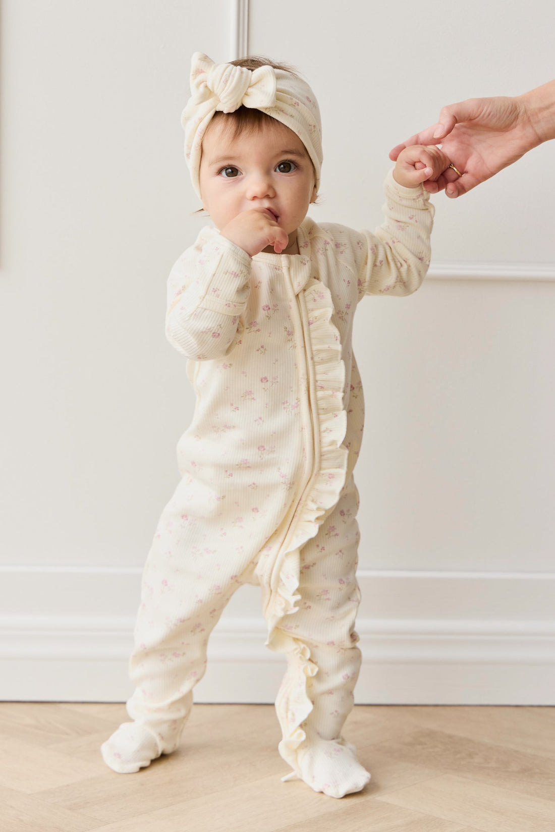 Organic Cotton Fine Rib Headband - Caroline Egret