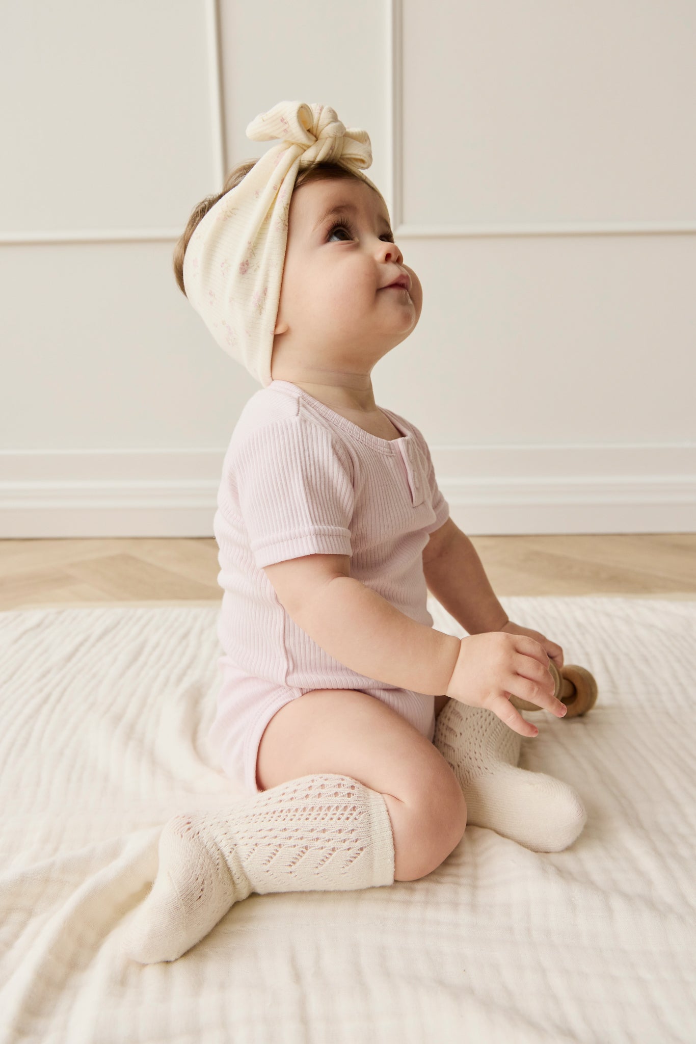 Organic Cotton Modal Darcy Rib Tee Bodysuit - Cassia
