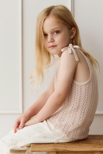 Aria Knitted Singlet - Dainty Pink