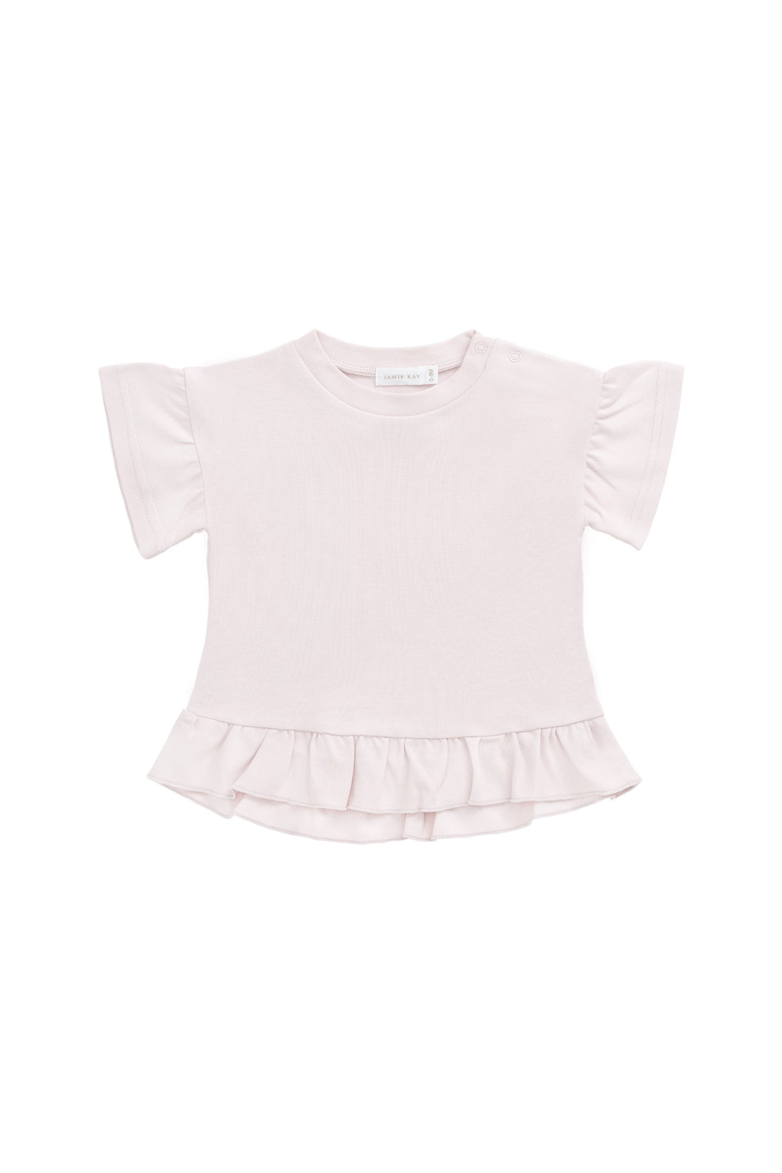 Pima Cotton Courtney Ruffle Top - Soft Misty Rose