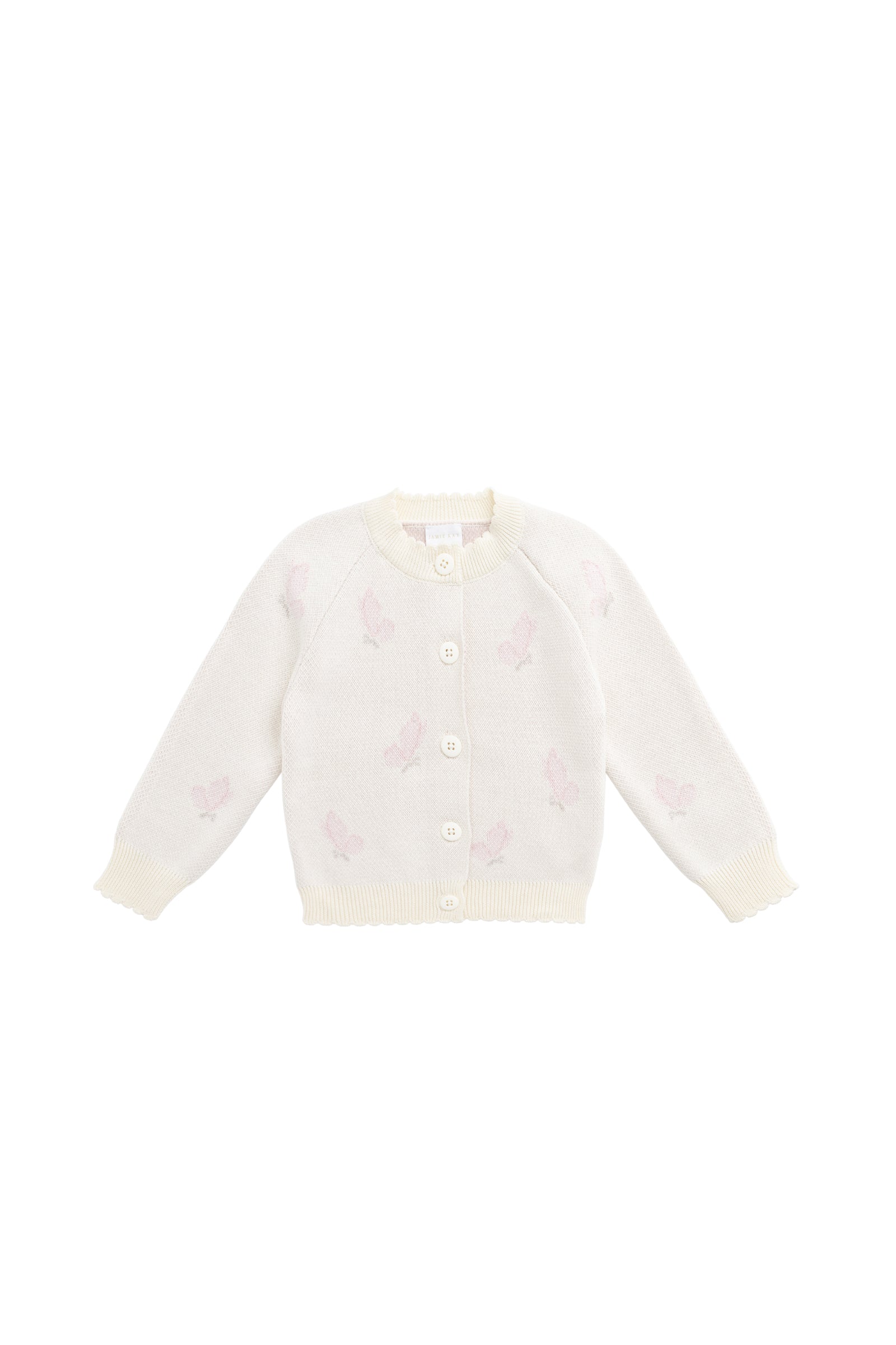 Cassie Jacquard Cardigan - Egret