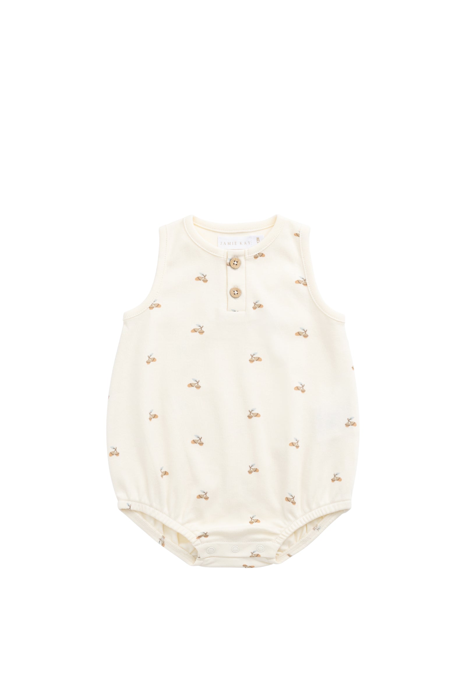 Organic Cotton Archie Playsuit - Forest Night Acorns