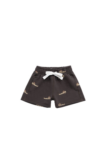 Organic Cotton Jalen Short - Pilot Planes Bistre