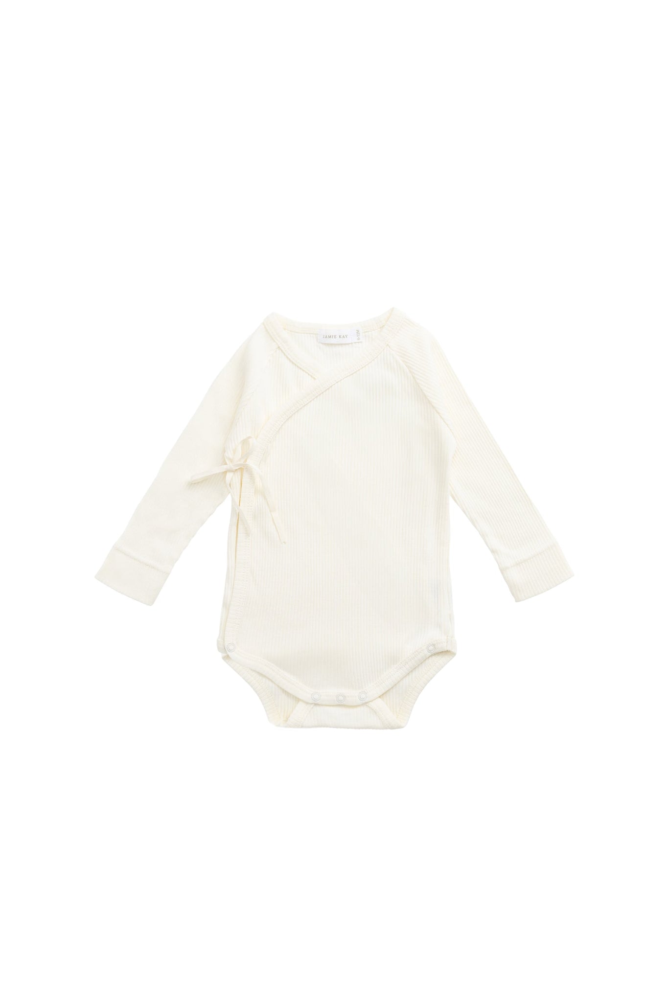 Organic Cotton Modal Marina Long Sleeve Bodysuit - Parchment
