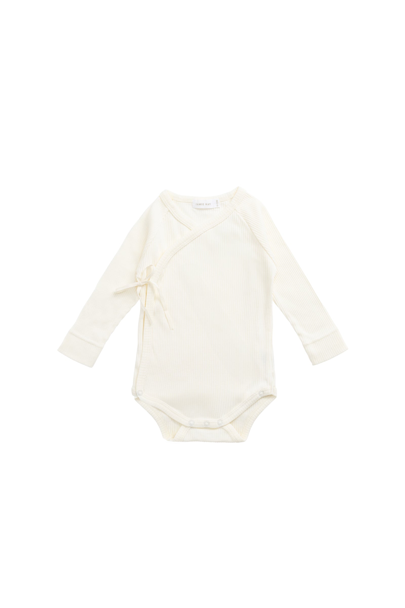 Organic Cotton Modal Marina Long Sleeve Bodysuit - Parchment