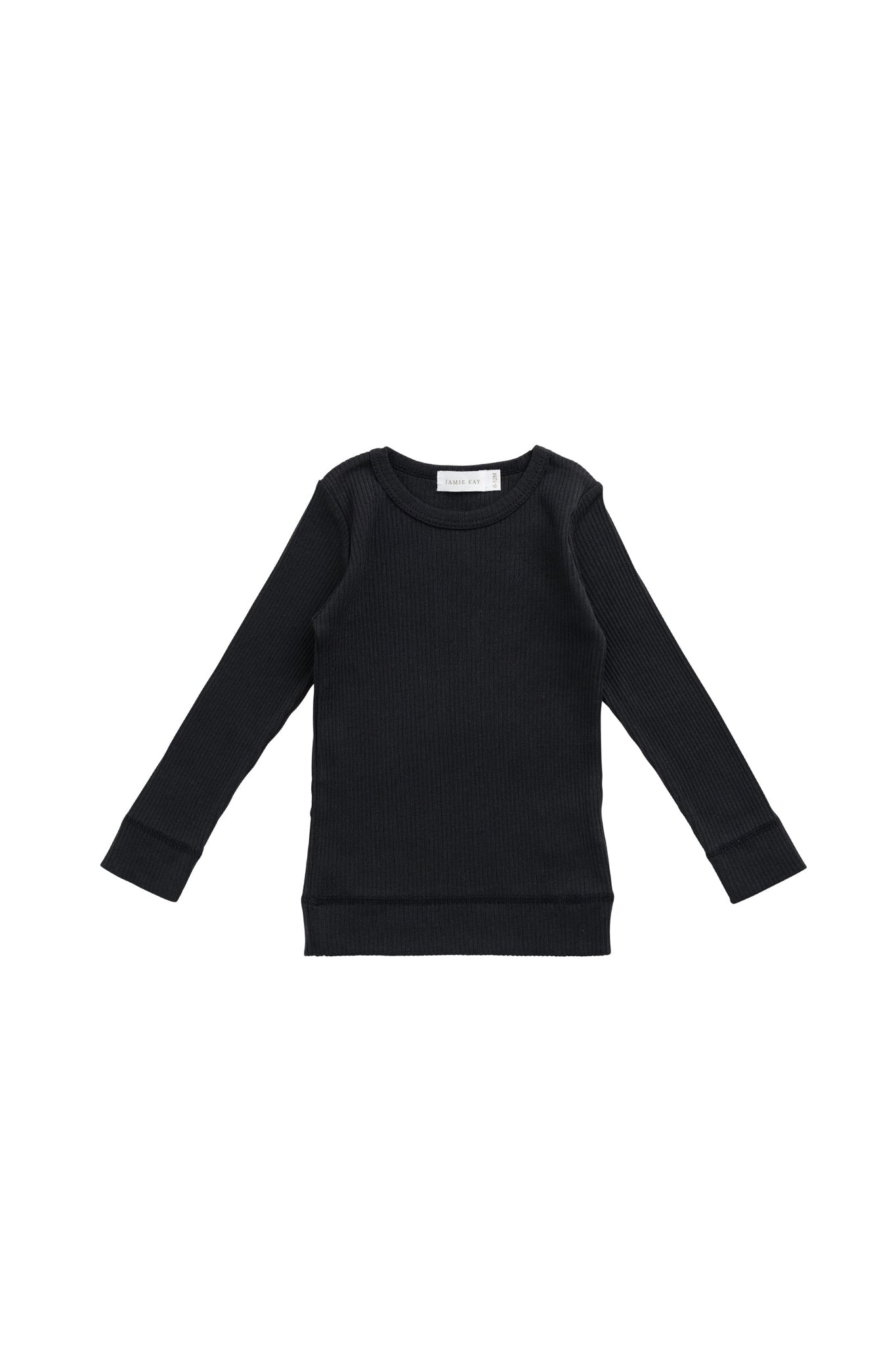 Organic Cotton Modal Marina Long Sleeve Top - Ebony