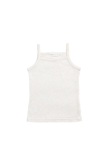 Organic Cotton Modal Marina Singlet - Icing Marle