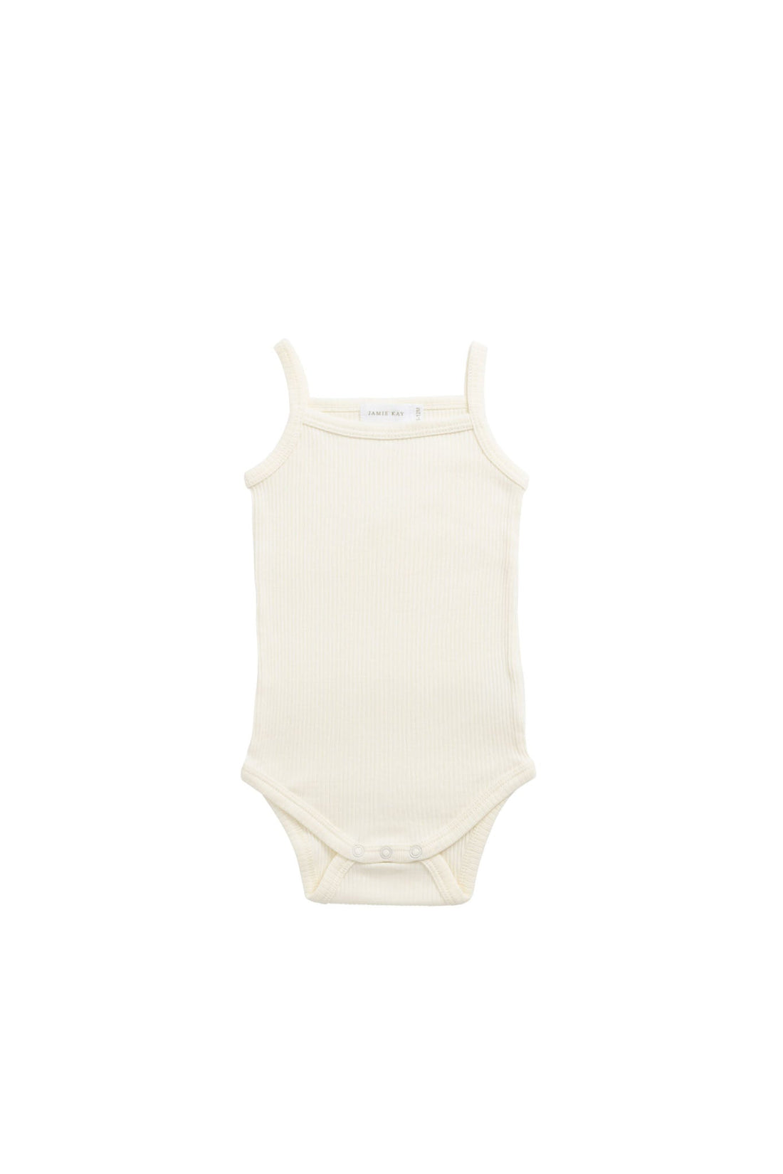 Organic Cotton Modal Singlet Bodysuit - Parchment