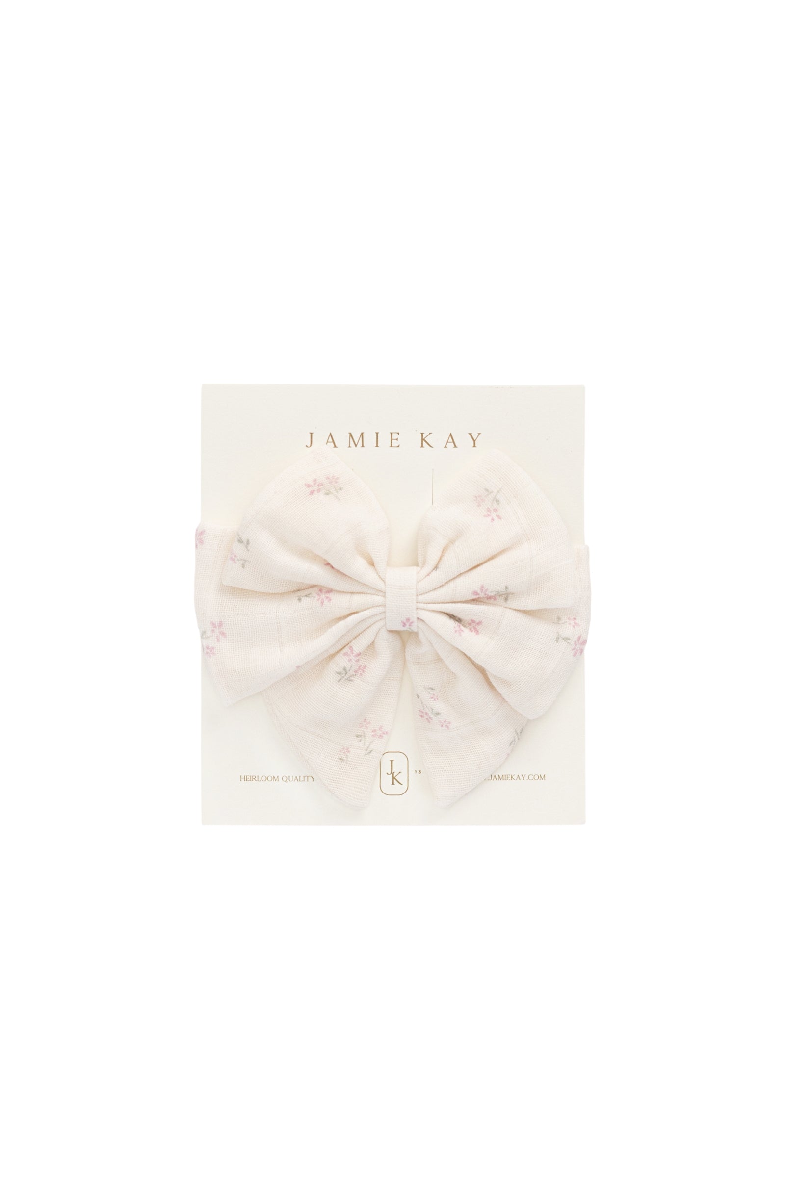 Organic Cotton Muslin Annalise Bow - Pauline Pink