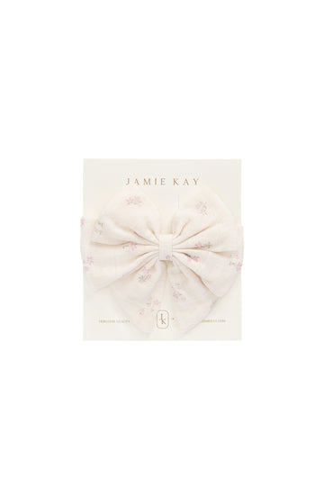 Organic Cotton Muslin Annalise Bow - Pauline Pink