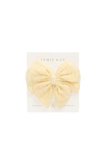 Organic Cotton Muslin Annalise Bow - Sunshine