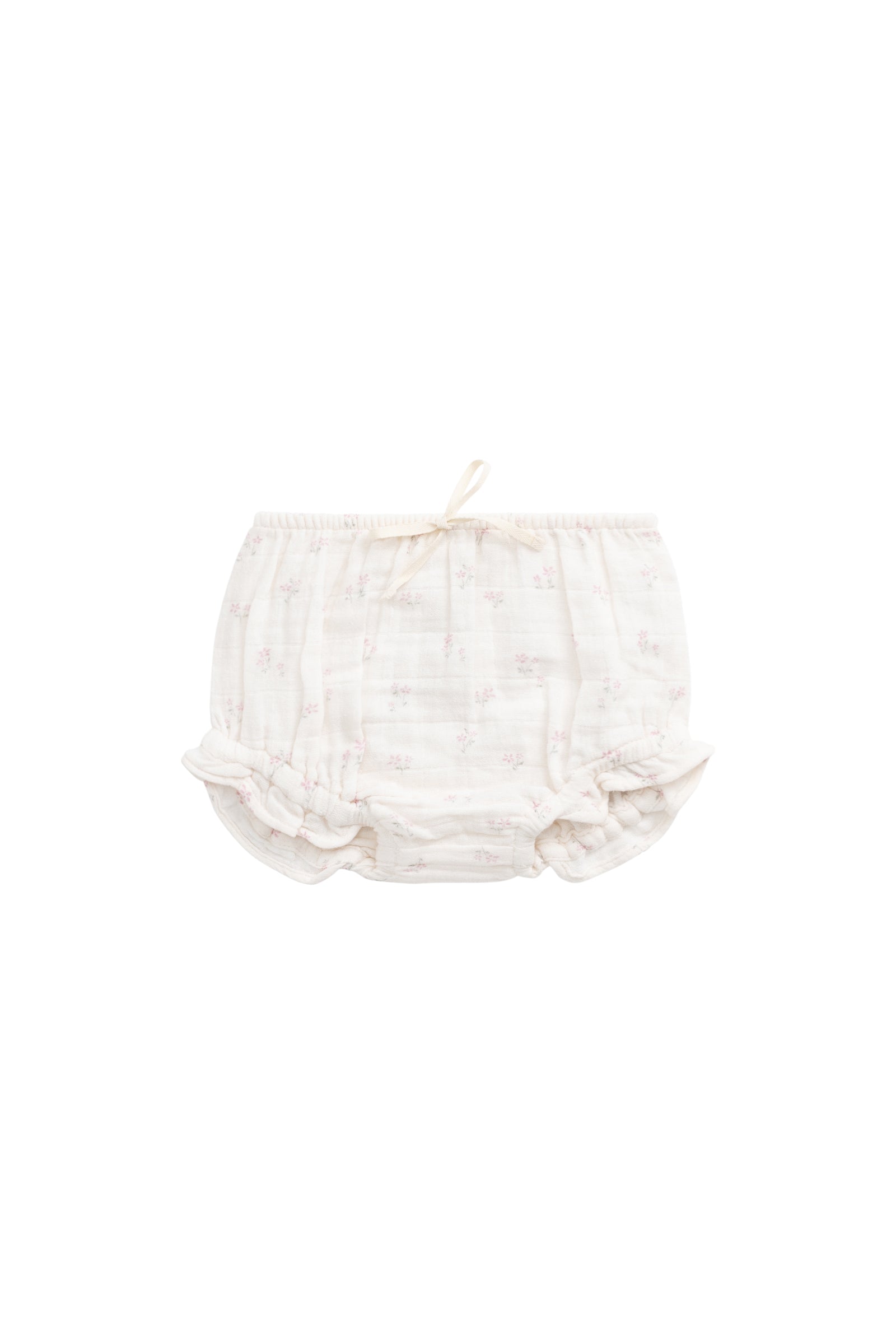 Organic Cotton Muslin Frill Bloomer - Pauline Pink