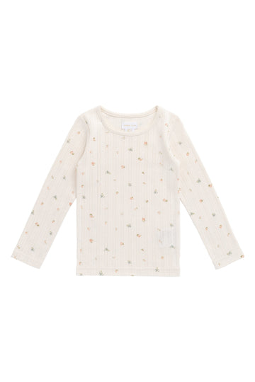 Organic Cotton Pointelle Long Sleeve Top - Sweet Magnolia Simple