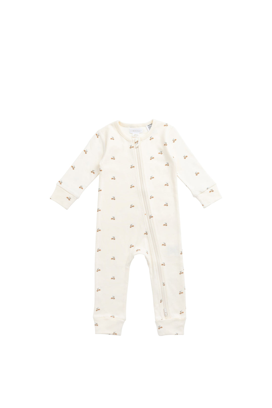 Organic Cotton Reese Zip Onepiece - Forest Night Acorns