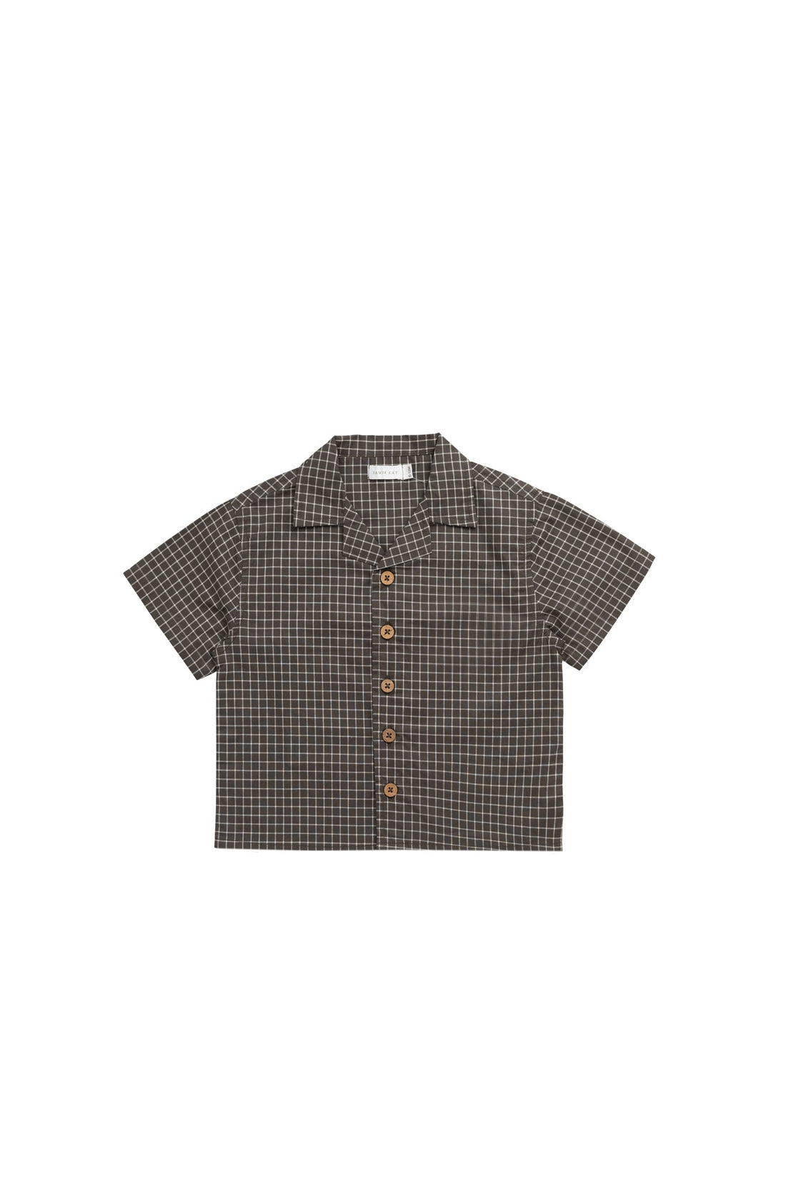 Organic Cotton Silas Shirt - Coffee Grid