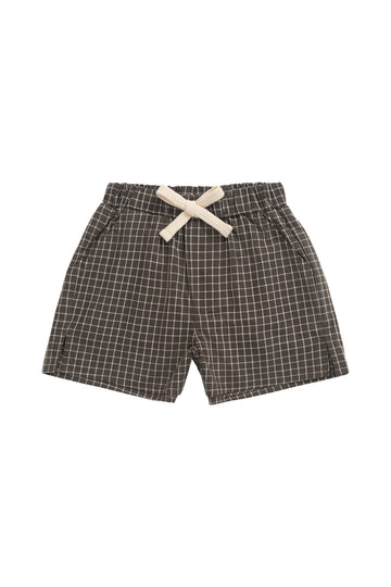 Organic Cotton Silas Short - Coffee Grid