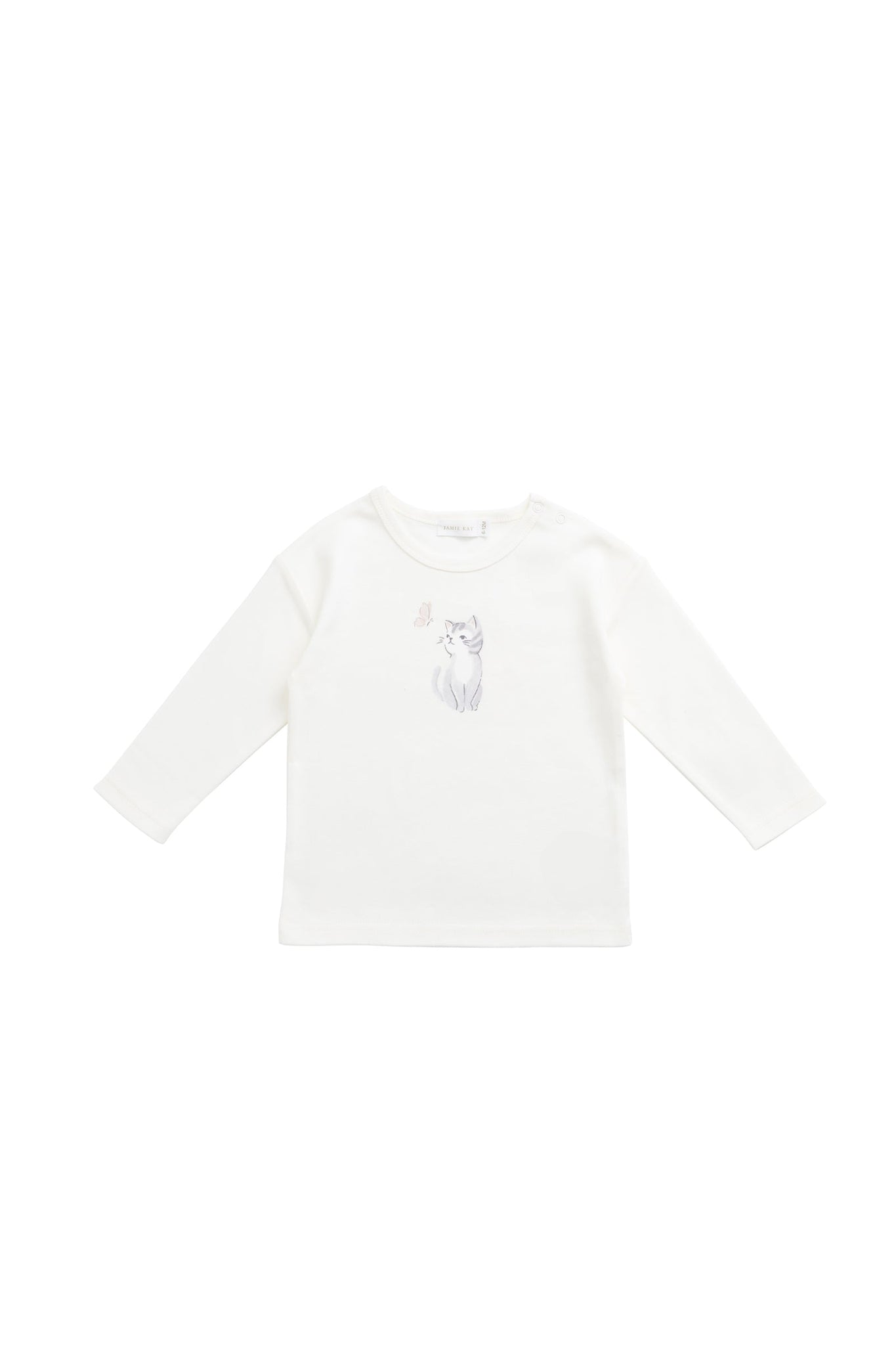 Pima Cotton Arnold Long Sleeve Top - Little Moon Parchment