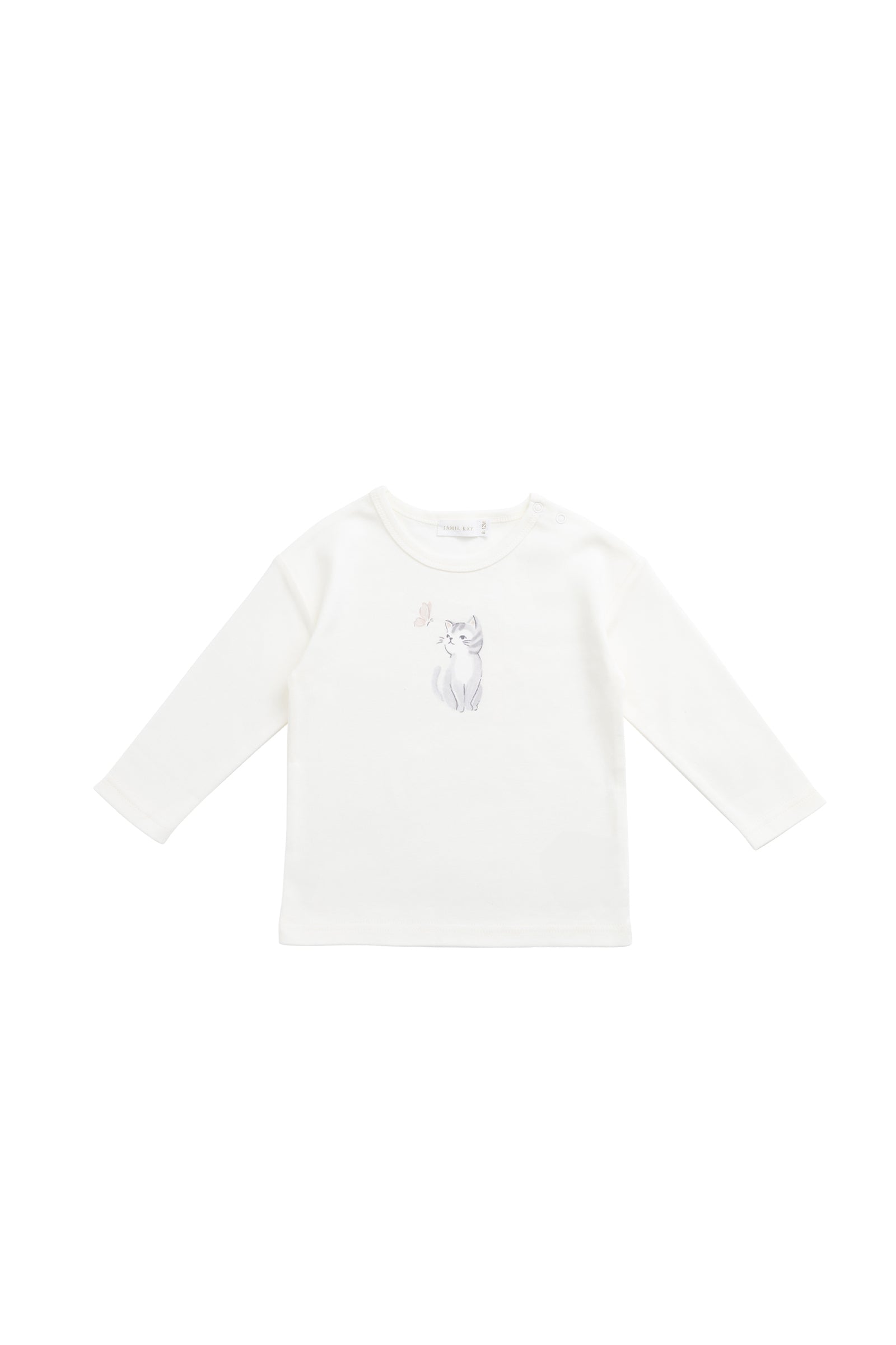 Pima Cotton Arnold Long Sleeve Top - Little Moon Parchment
