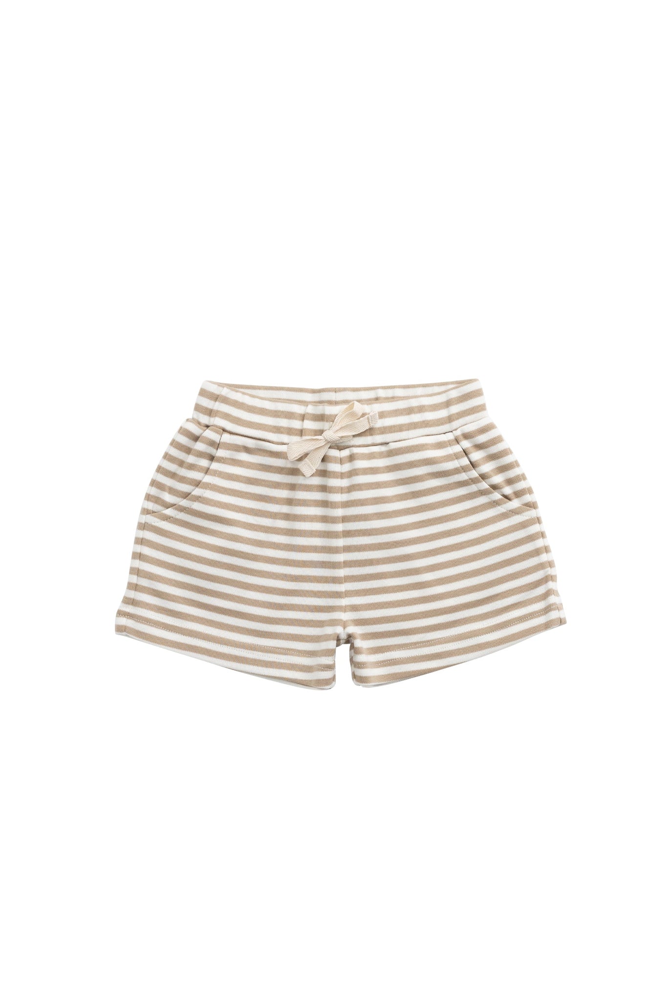 Pima Cotton Wesley Short - Slim Stripe Brioche/Cloud