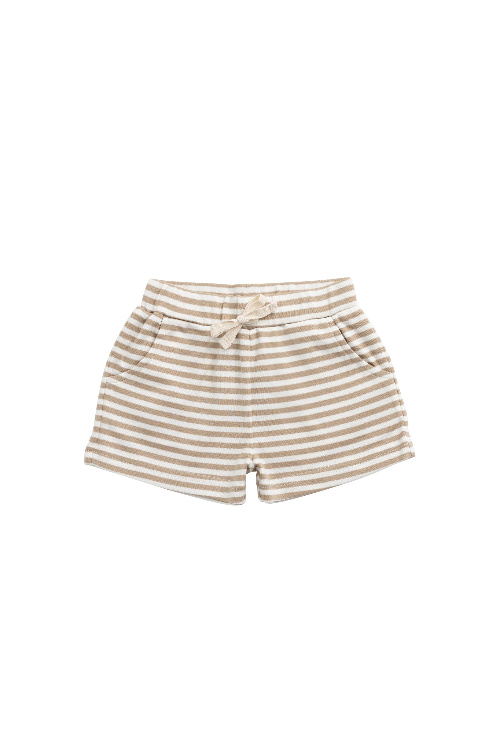 Pima Cotton Wesley Short - Slim Stripe Brioche/Cloud