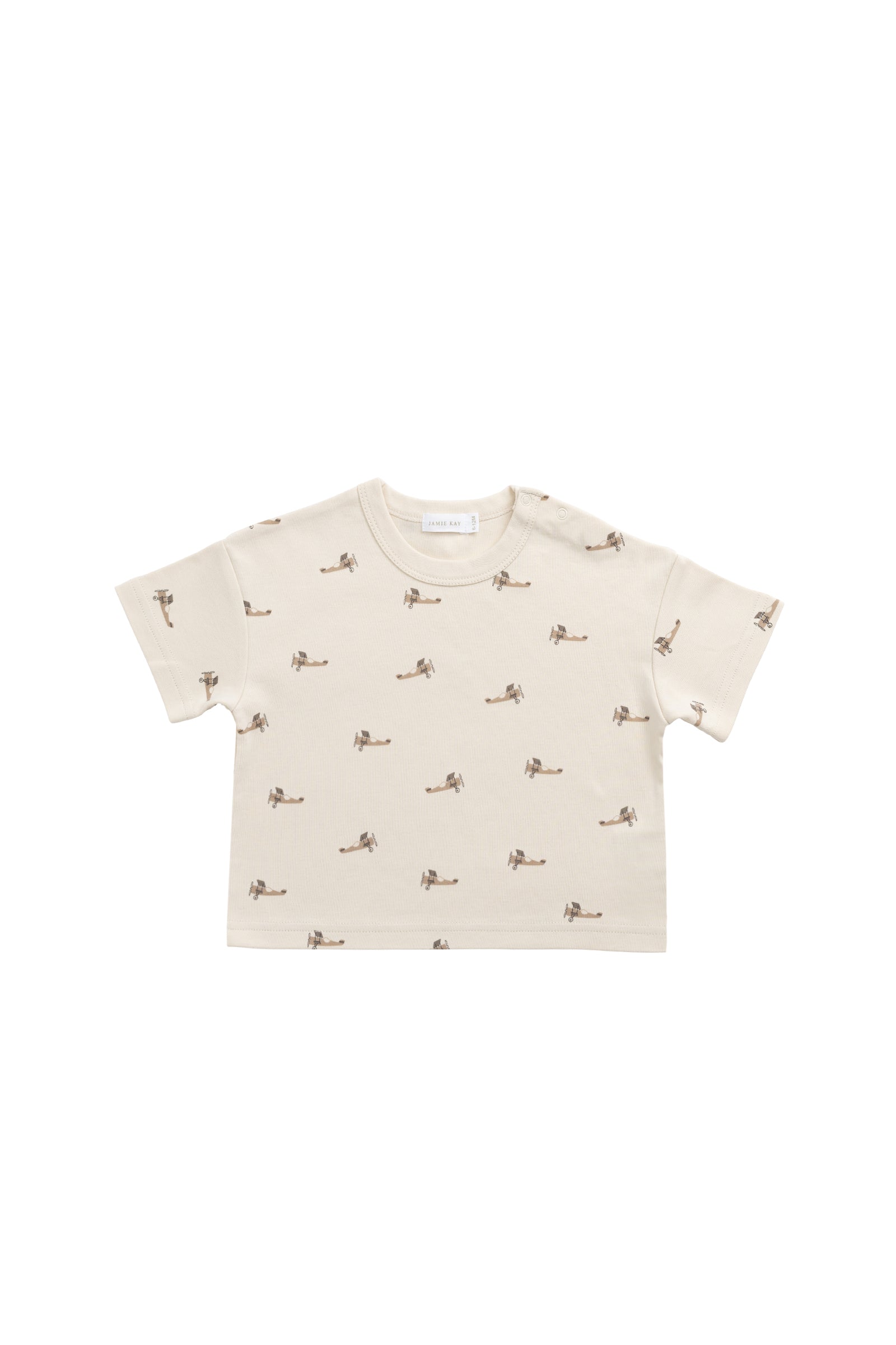 Pima Cotton Wesley Tee - Fly High Vanilla Cream