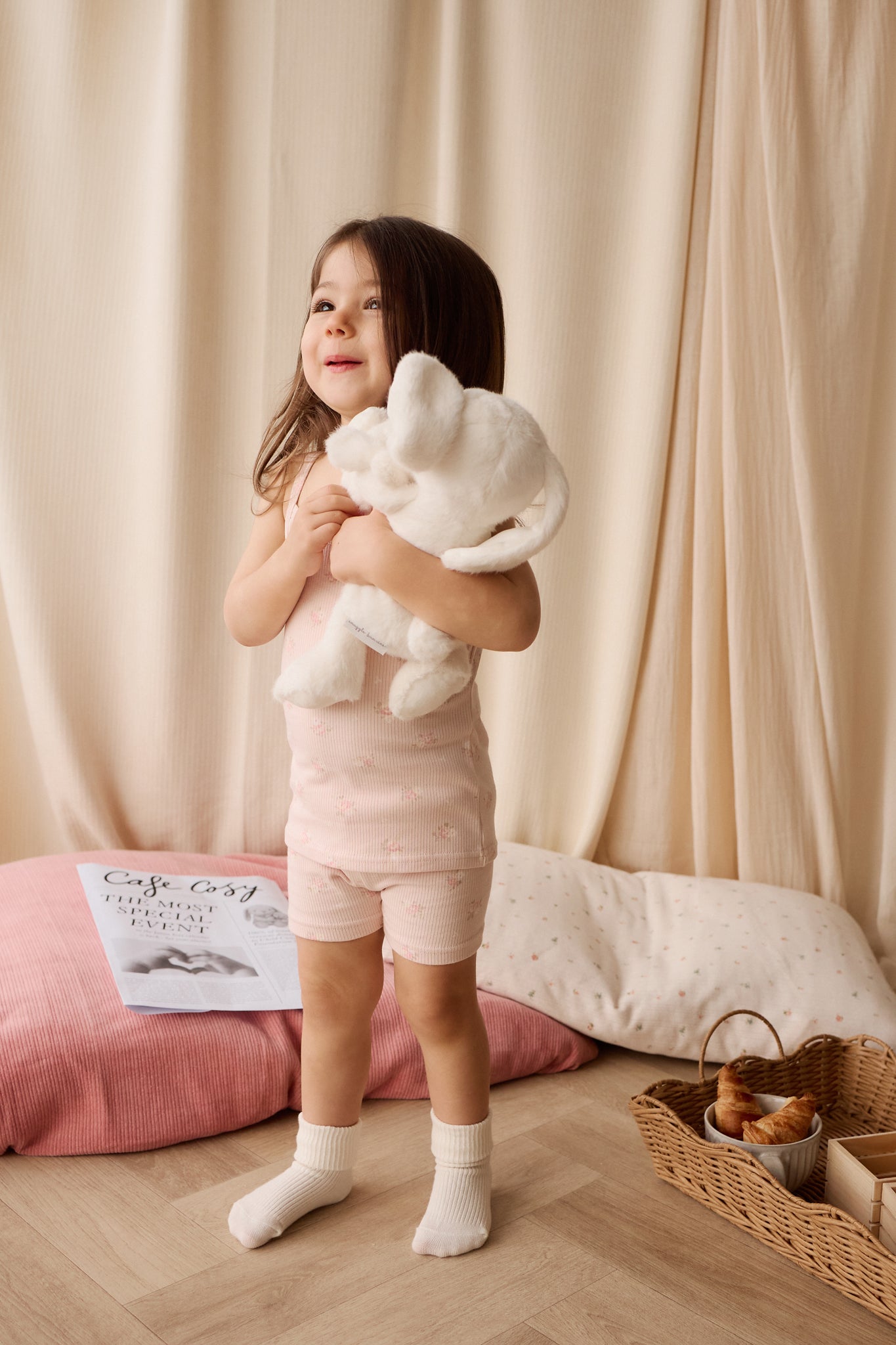 Organic Cotton Fine Rib Ari Singlet Pyjama Set - Simone Morganite
