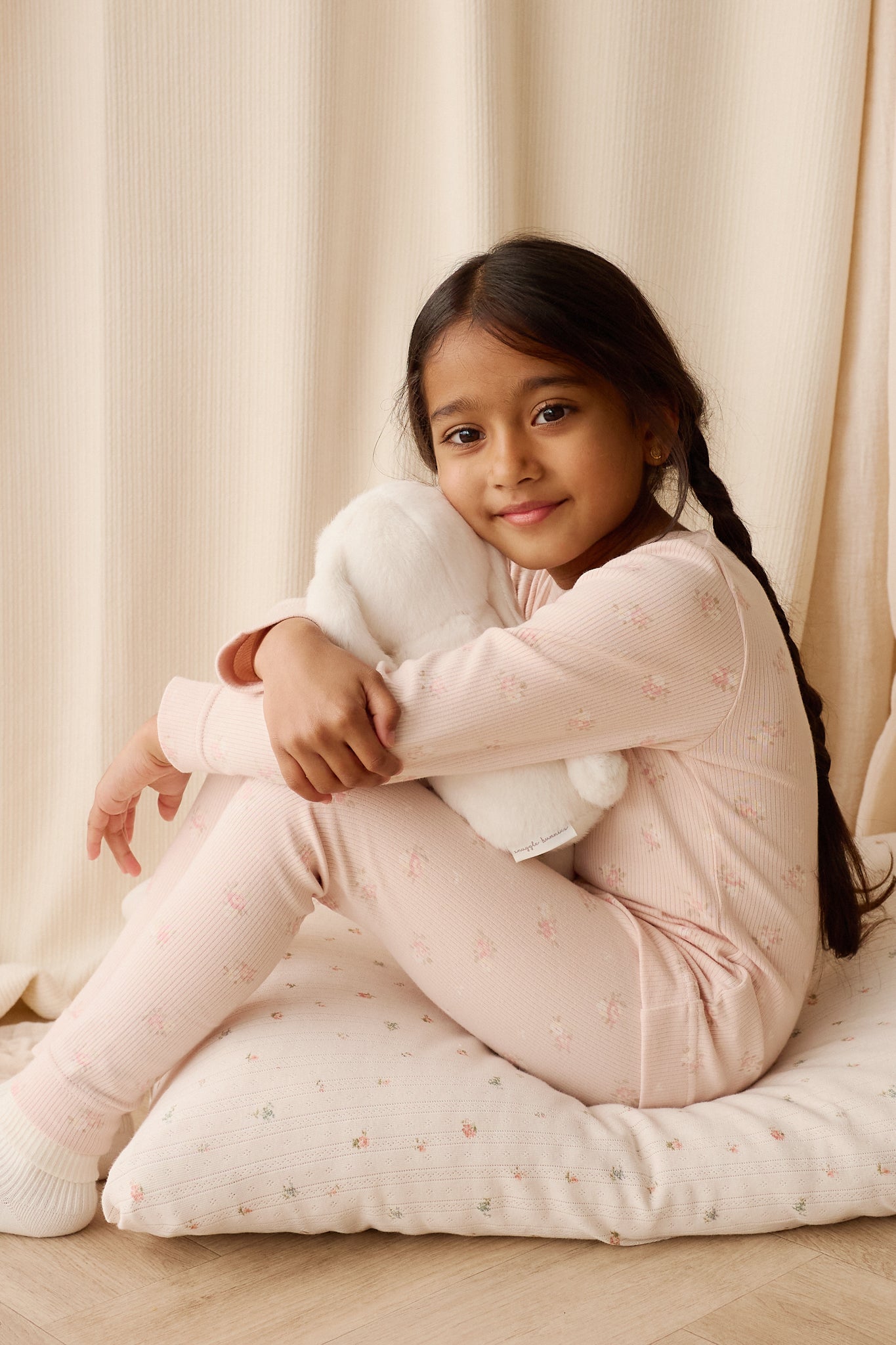 Organic Cotton Fine Rib Kayln Long Sleeve Pyjama Set - Simone Morganite