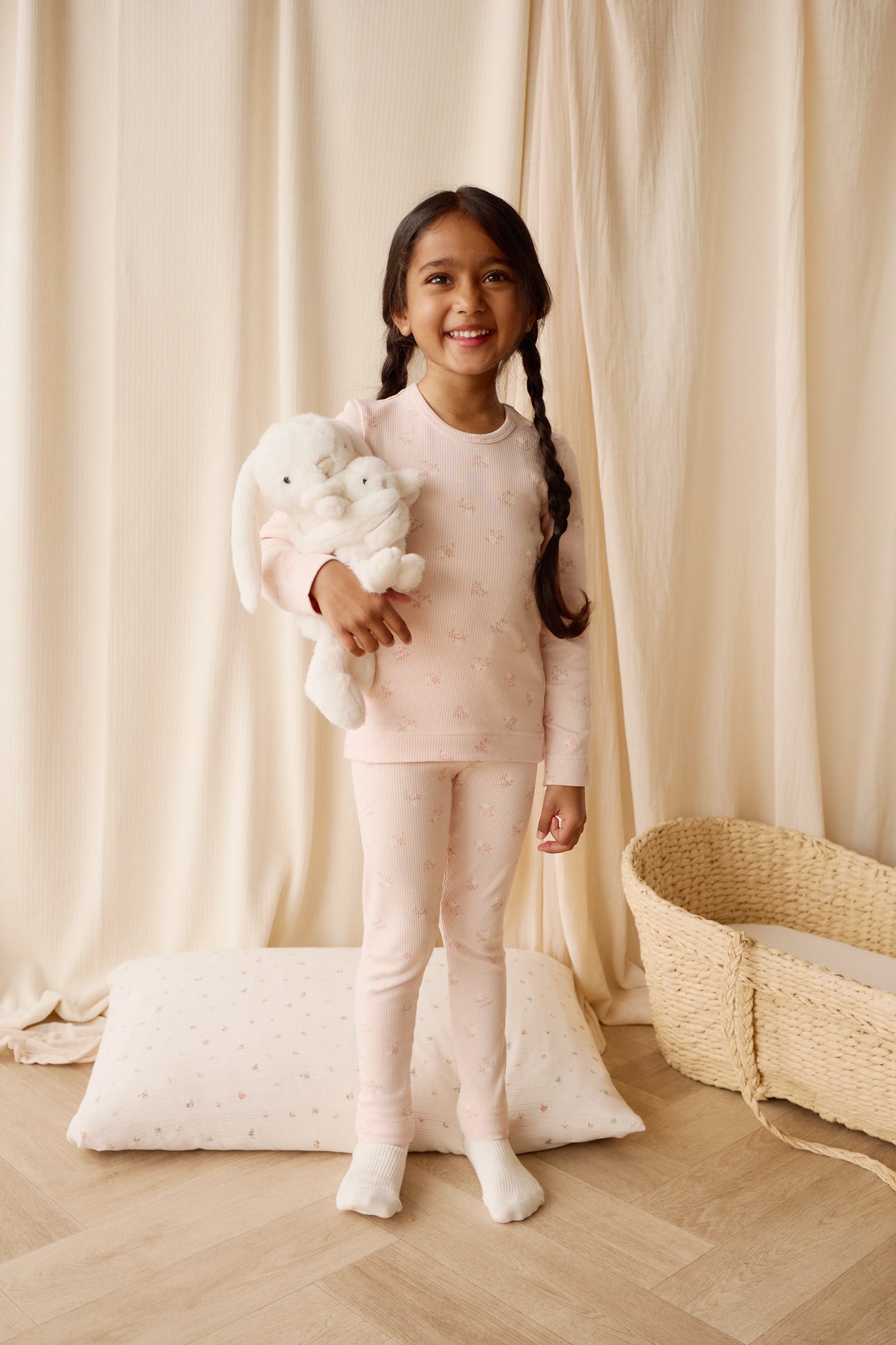 Organic Cotton Fine Rib Kayln Long Sleeve Pyjama Set - Simone Morganite