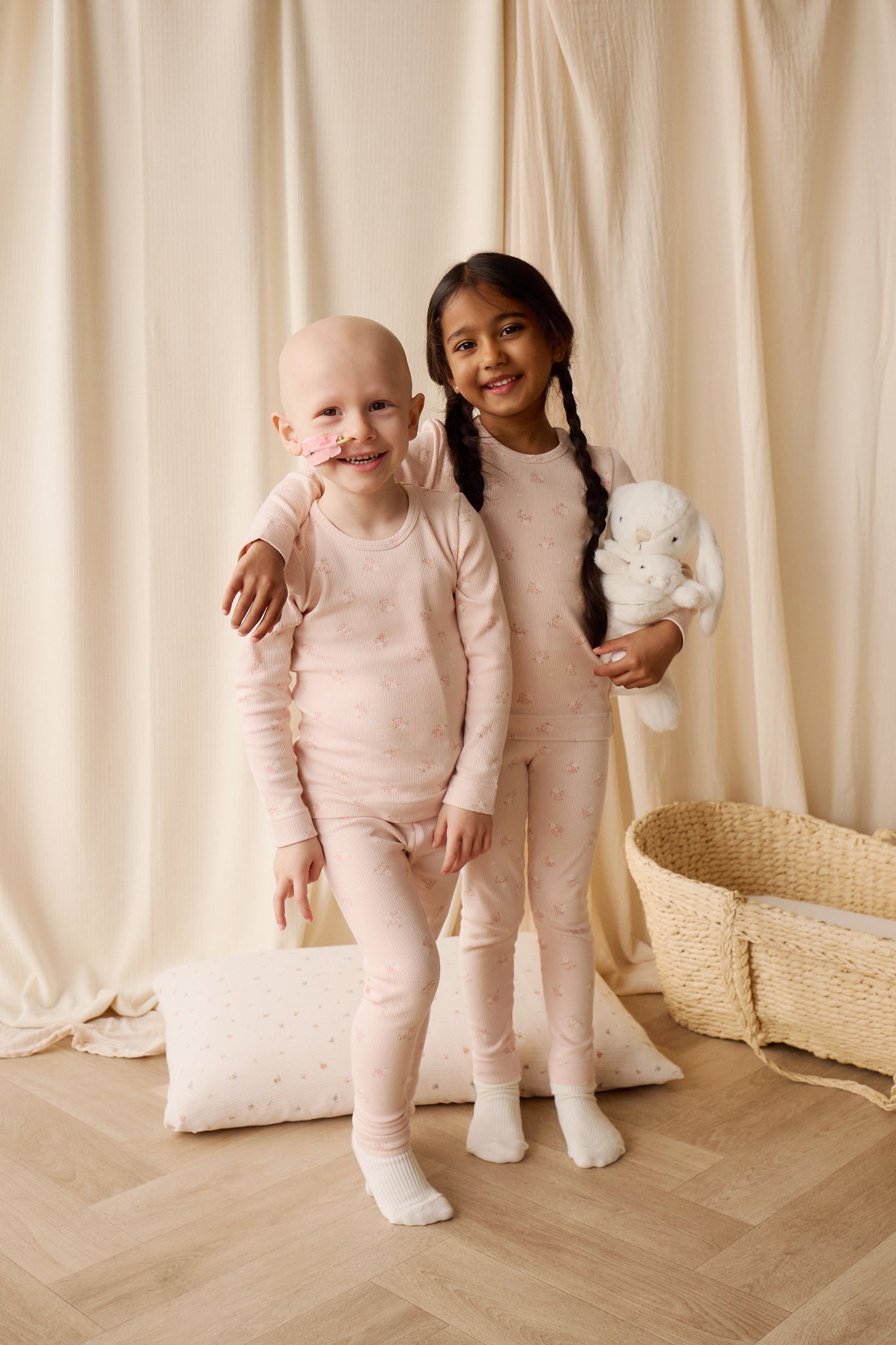 Organic Cotton Fine Rib Kayln Long Sleeve Pyjama Set - Simone Morganite