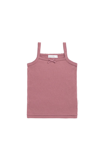 Organic Cotton Modal Singlet - Rose Garden