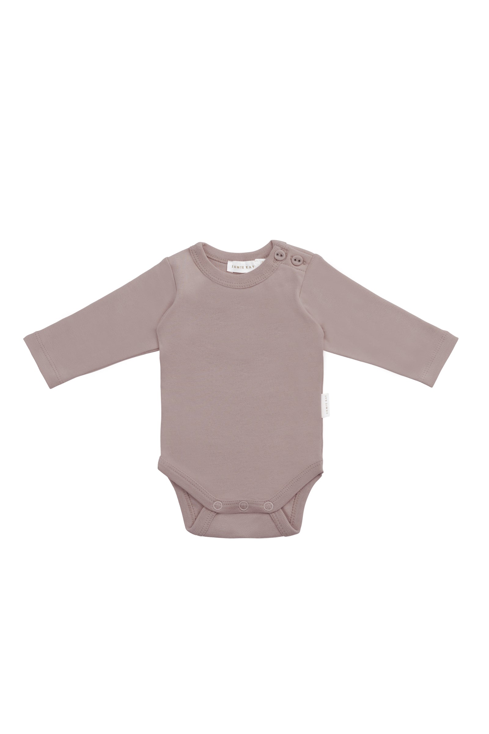 Organic Cotton Elora Long Sleeve Bodysuit - Softest Mauve