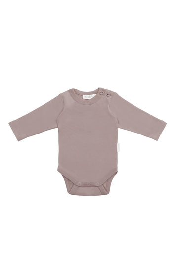 Organic Cotton Elora Long Sleeve Bodysuit - Softest Mauve
