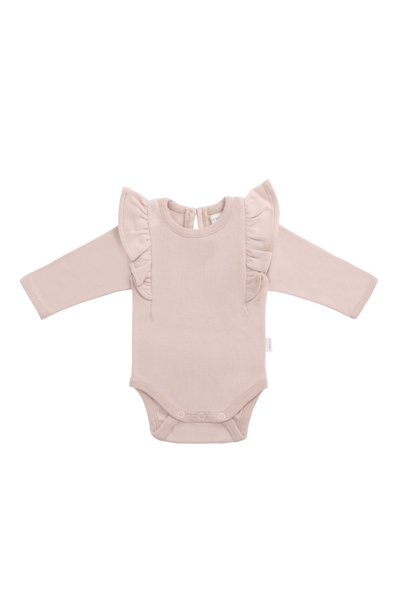 Organic Cotton Fleur Long Sleeve Bodysuit - Shell Pink